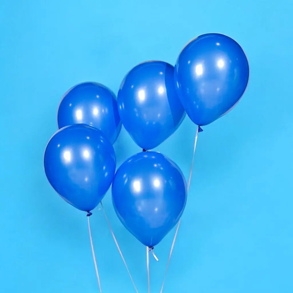 Five Blue Helium Balloons 0089